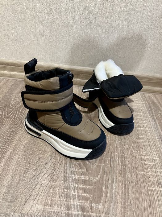 Сапоги зимние дутики черевики чоботи зимові коричневі 27 28 29 30 31