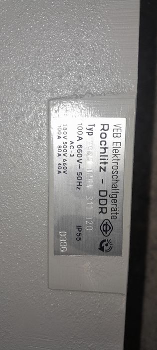 Wyłącznik Włącznik Rochlitz DDR 100A 50A