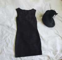 Czarna dopasowana mini sukienka amisu r.36 nowa s
