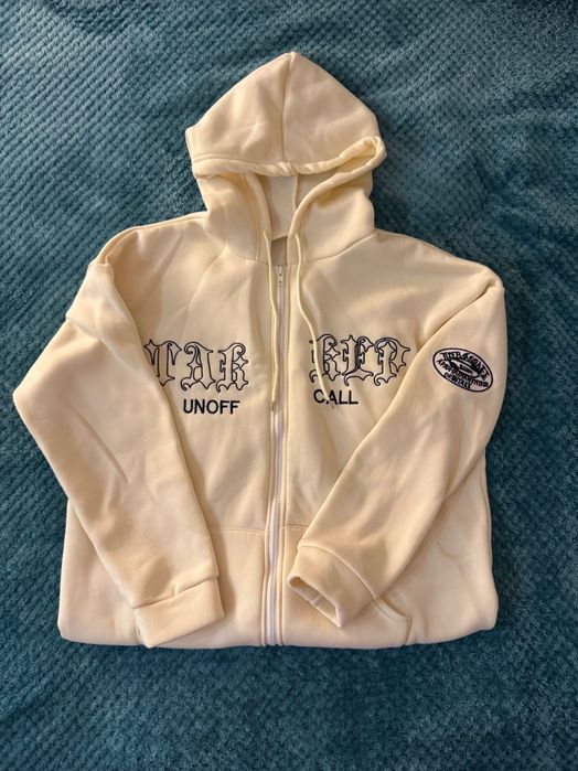 зіп худі, молочного кольору, s-m, на флісі