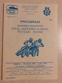 Program żużlowy Finał Indywidualnego Pucharu Polski 1987r.Gniezno