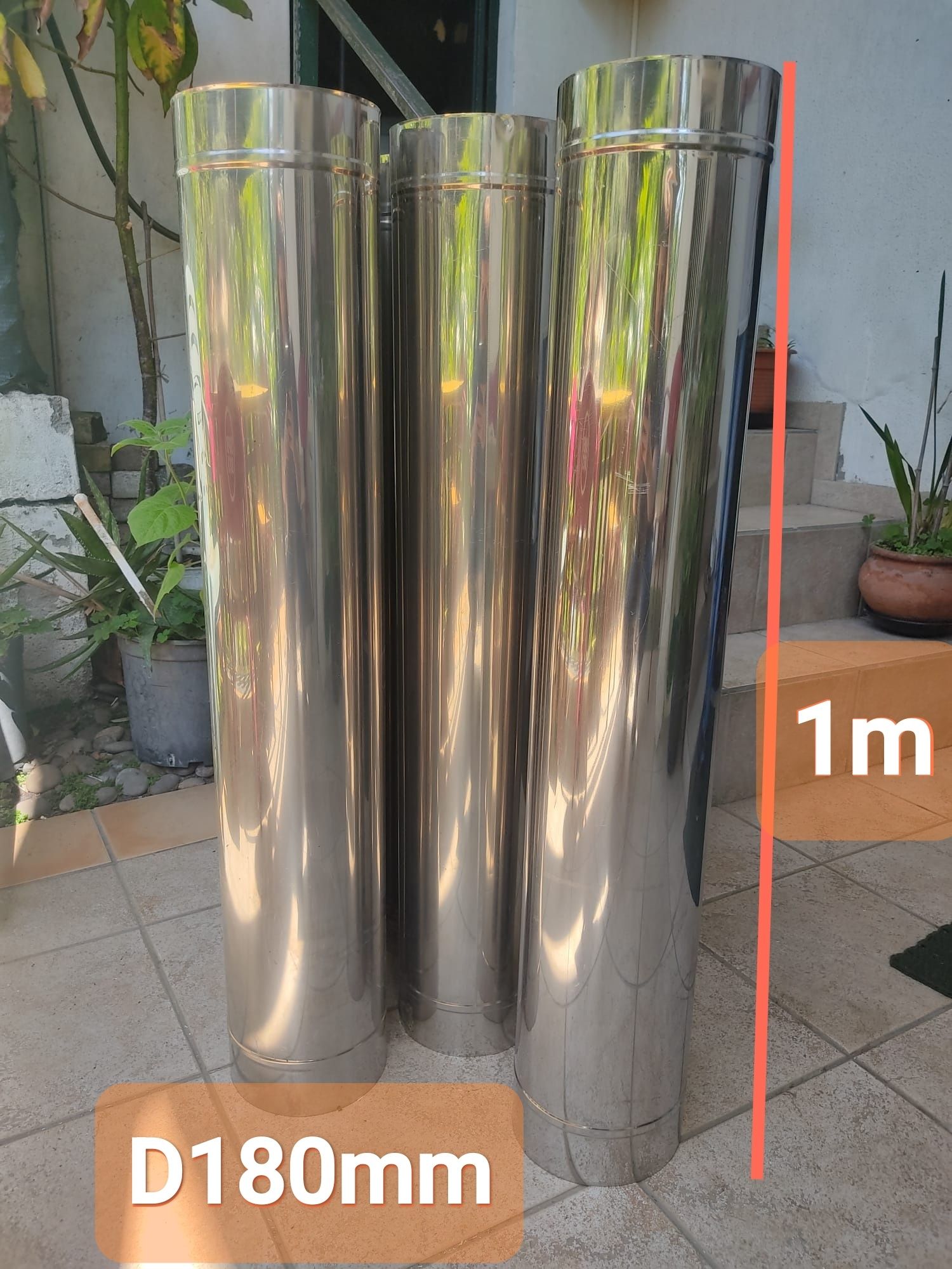 Tubos e curvas de inox para chaminés