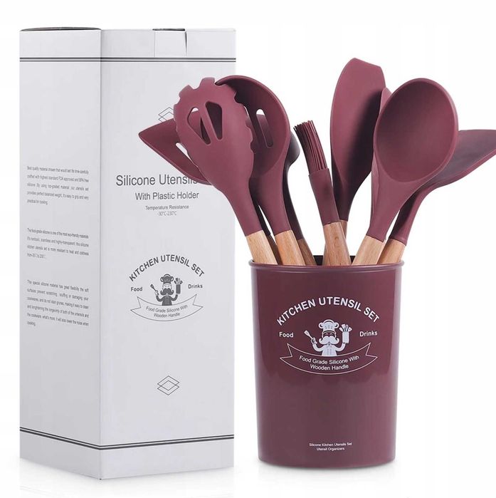 12-częściowy zestaw przyborów kuchennych, Silikon #3577
