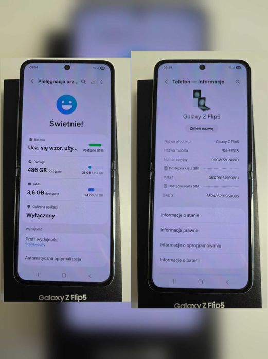 Samsung Galaxy Z Flip 5  512 GB pamieci kolor Mint