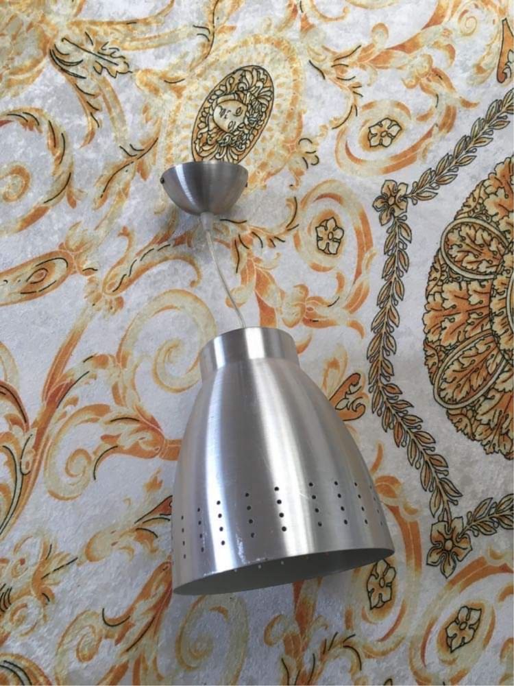 Aluminiowa lampa ikea do kuchni jadalni srebrna żyrandol