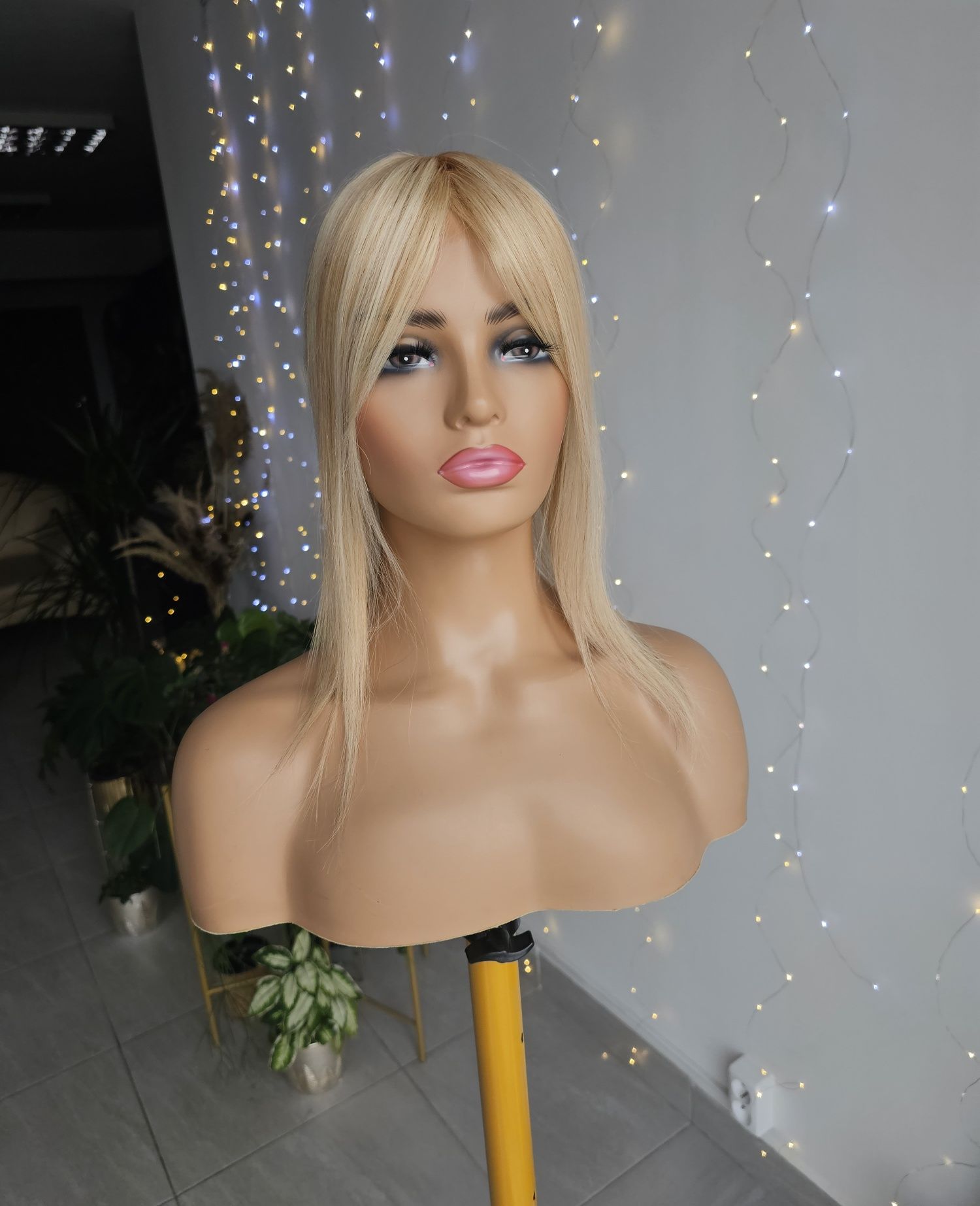 Tupet topper z włosów naturalnych Magda blond refleksy 45cm