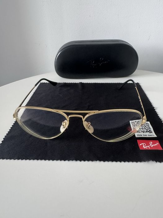 Okulary korekcyjne Ray Ban astygmatyzm krotkowzroczność złote sapphire