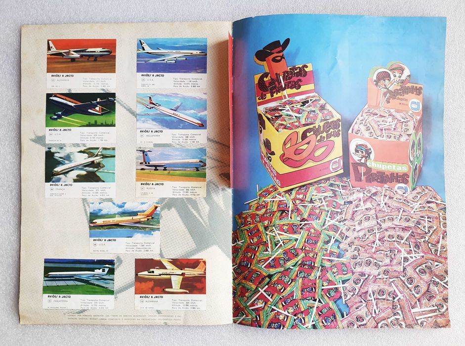Caderneta Completa "AVIÕES A JACTO" Pastilhas Pirata ~ 1973/76 ~ RARA