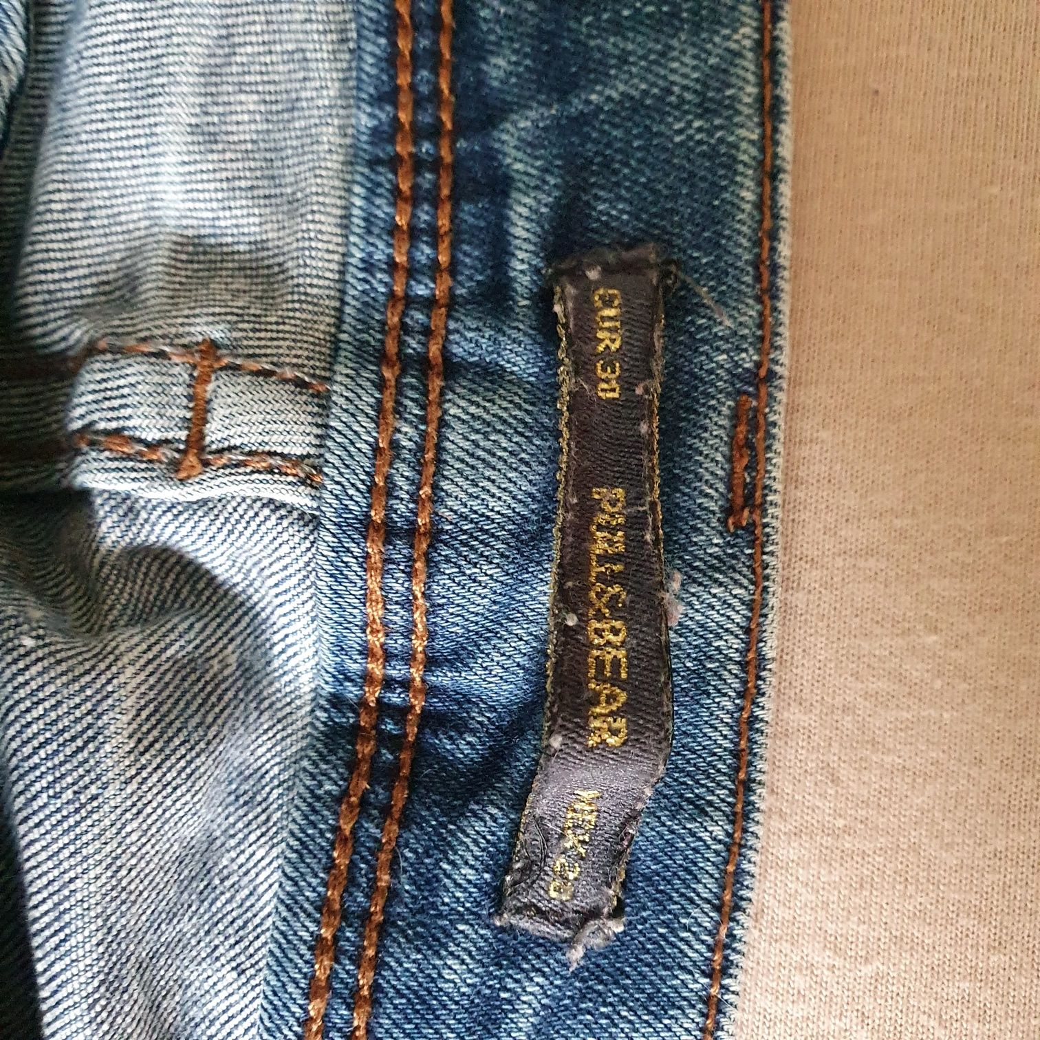 Paczka 2 pary spodni damskich 30 Pull&Bear jeans denim rurki dziury