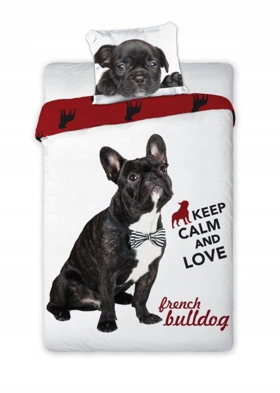 Pościel 140x200 Dziecięca Pies Piesek z Psem Bulldog Buldog