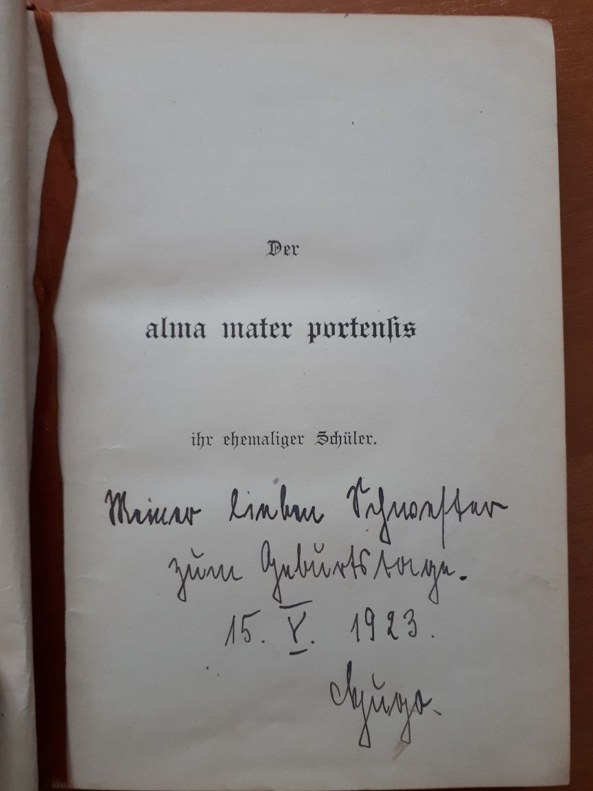 Książka po niemiecku, w gotyku, z dedykacją Robert Falke