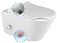 AVVA WC wiszące Rimless, z prysznicem bidetowym i baterią, 35,5x53 cm,
