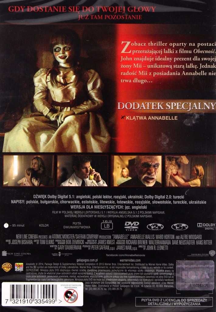 Annabelle - (DVD) PL Nowe