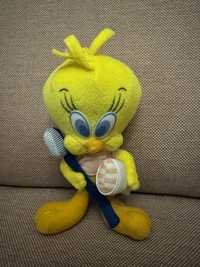 Looney Tunes Tweety ze szczoteczką do zębów maskotka wysokość 16cm.