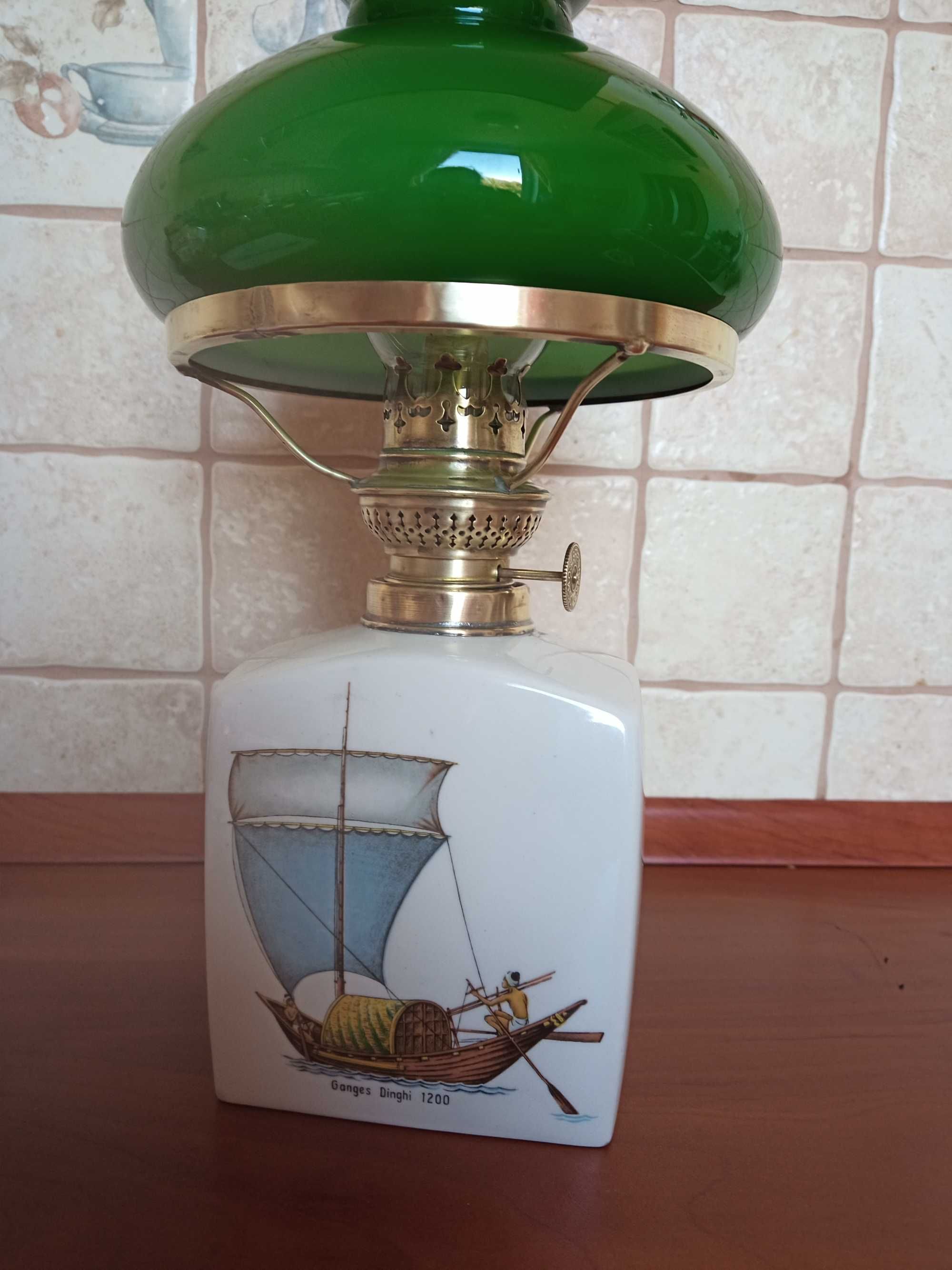 Lampa naftowa sygnowana ceramiczna