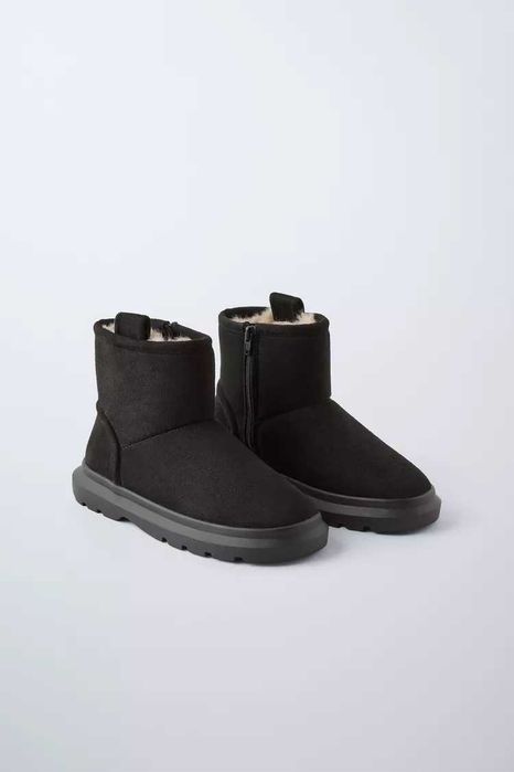 теплі зимові сапоги Zara ботинки на хутрі зара