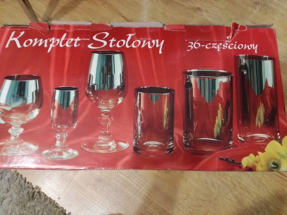 Krosno PLATYNA Komplet szkła 33 szt MET-GLASS nowe KRAKÓW