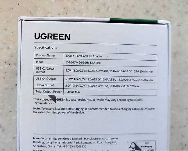 Ugreen Nexode 100W 5-Port GaN Fast Charger X563 Швидка Зарядка 5портів