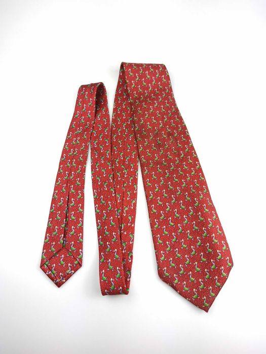 Bvlgari czerwony jedwabny krawat 7 fold n69