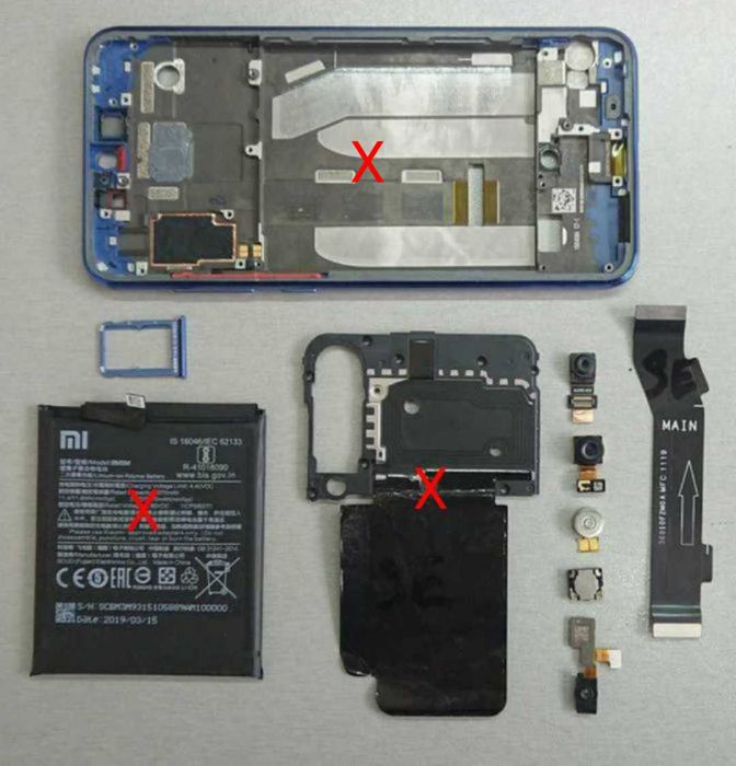 Xiaomi Mi9 SE. Шлейф, Камера селфи, SIM лоток, Сканер, Оригинал!