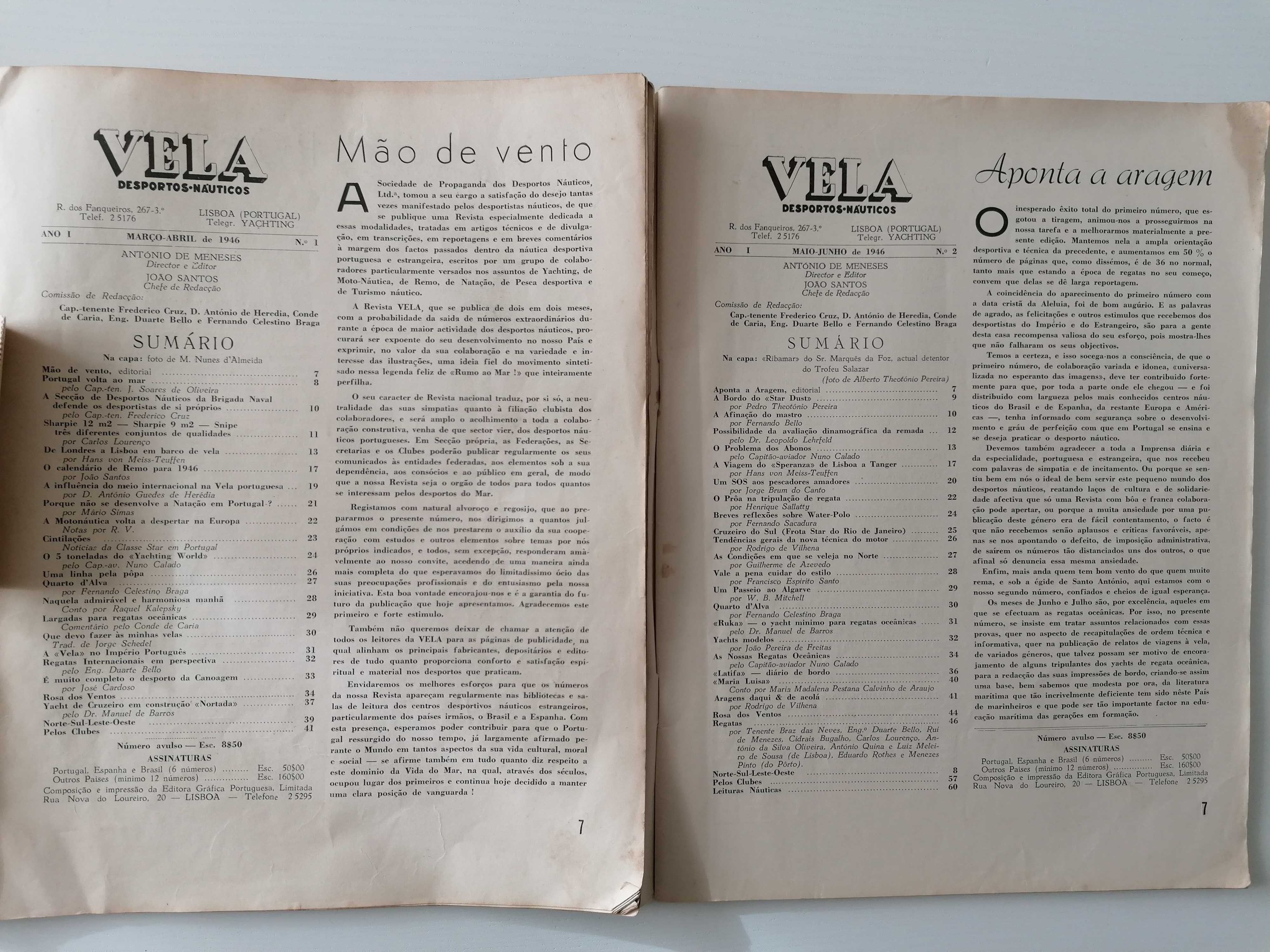 Revista Vela - desportos náuticos, iates - anos 40