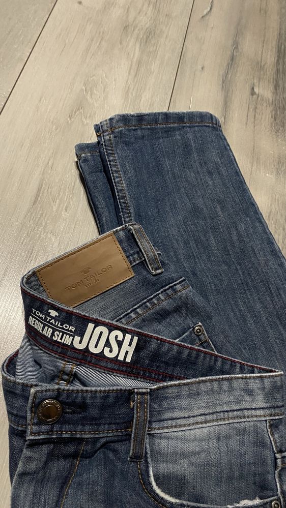 Spodnie Tom Tailor 33/32 JOSH Regular Slim męskie jeansy  granatowe