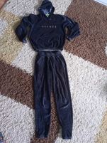 Dres spodnie i bluza zestaw dresowy komplet czarny rozm 158