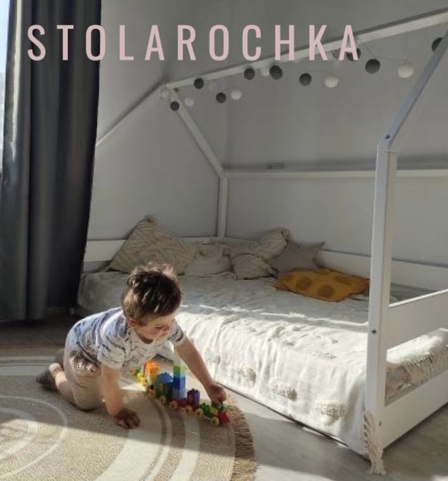 Кровать ліжко домік будиночок з дахом дерево дитяче підліткове