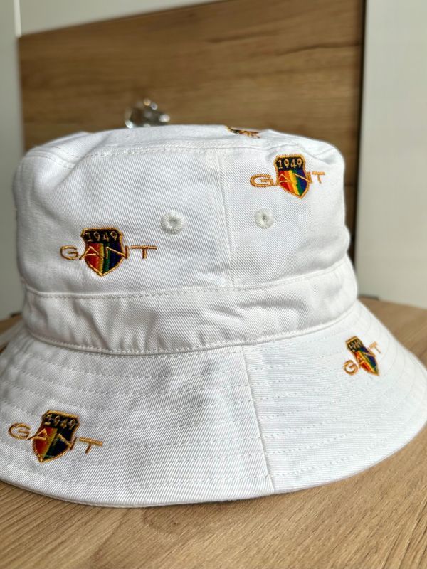 Gant Pride Kapelusz Czapka Bucket Hat Logowany Biały r. S/m