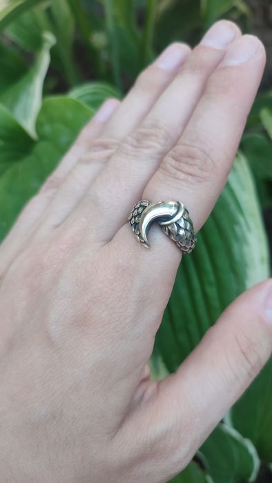 Кольцо серебро коготь дракона 925 проба