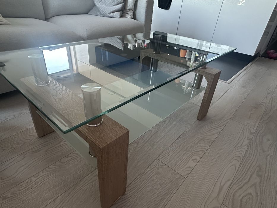 Stolik szklany drewniany Agata Meble 110x60