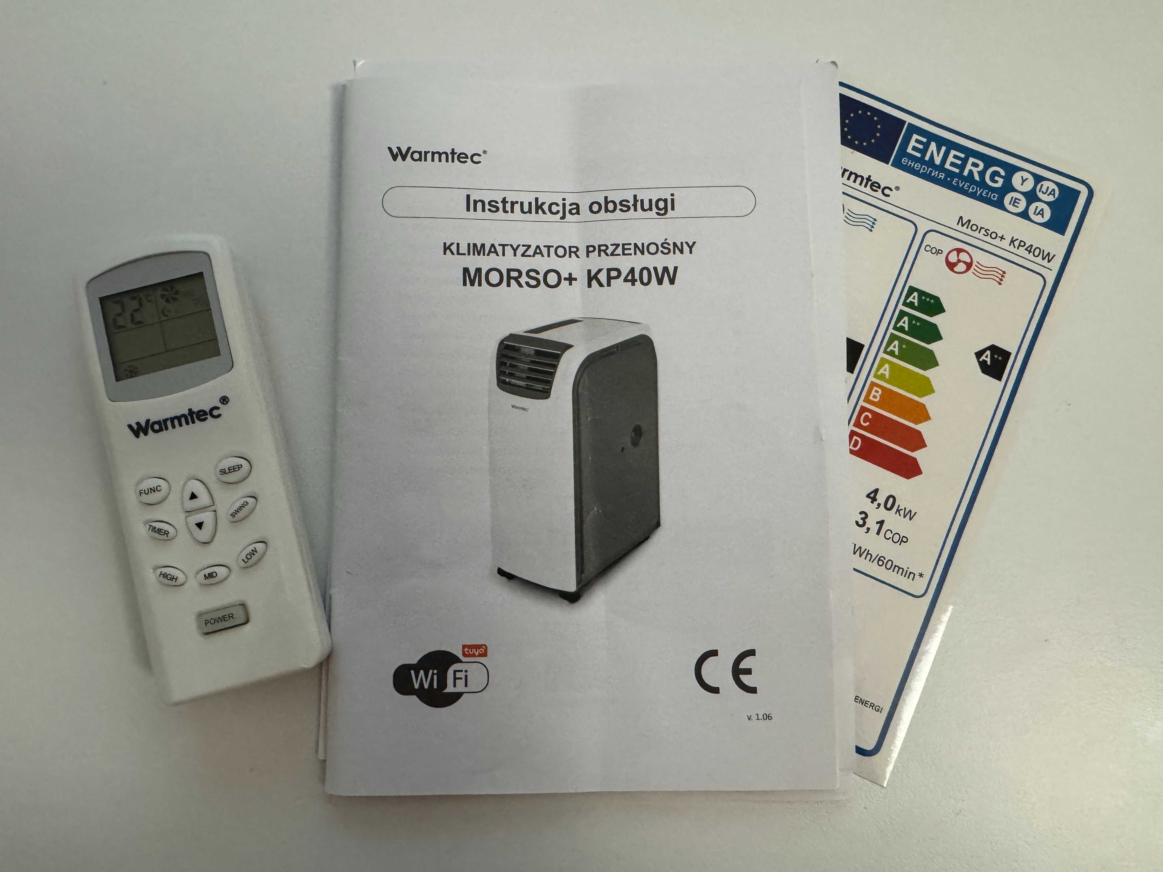 Klimatyzator przenośny Warmtec KP40W Wi-Fi z dodatkowym osprzętem