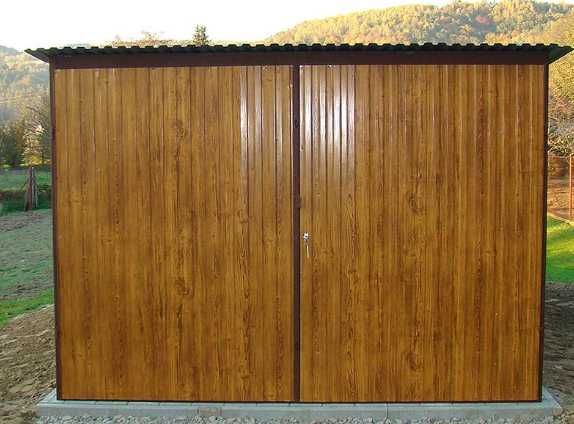 Garaż Blaszany Imitujący Drewno 3x5 Złoty Dąb