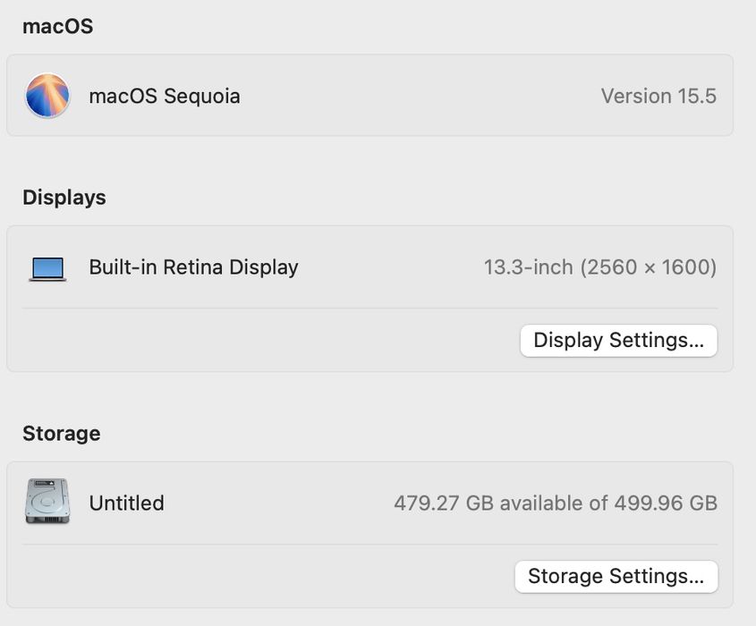 MacBook Pro 13 2020 Intel i5 16GB RAM 512GB SSD Silver