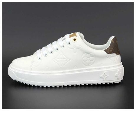 Женские белые кожаные кроссовки Louis Vuitton Sneakers луи виттон білі