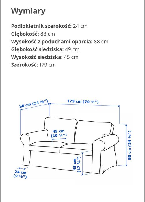 Dwie kanapy ekport IKEA/ 2 i 3 osobowa