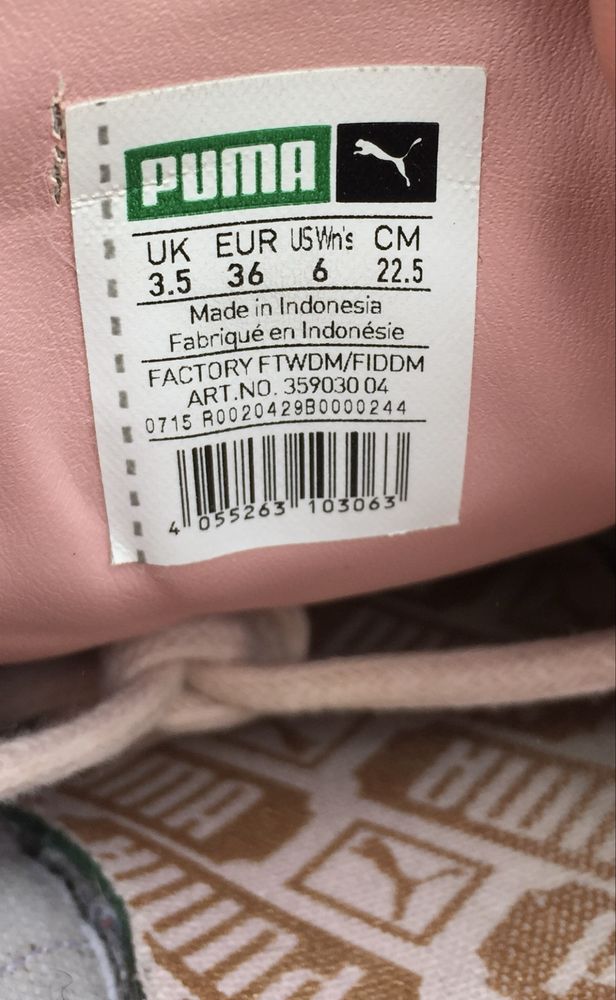 Buty Puma Damskie Dziecięce Różowe Trampki Sportowe Drip Vintage 36