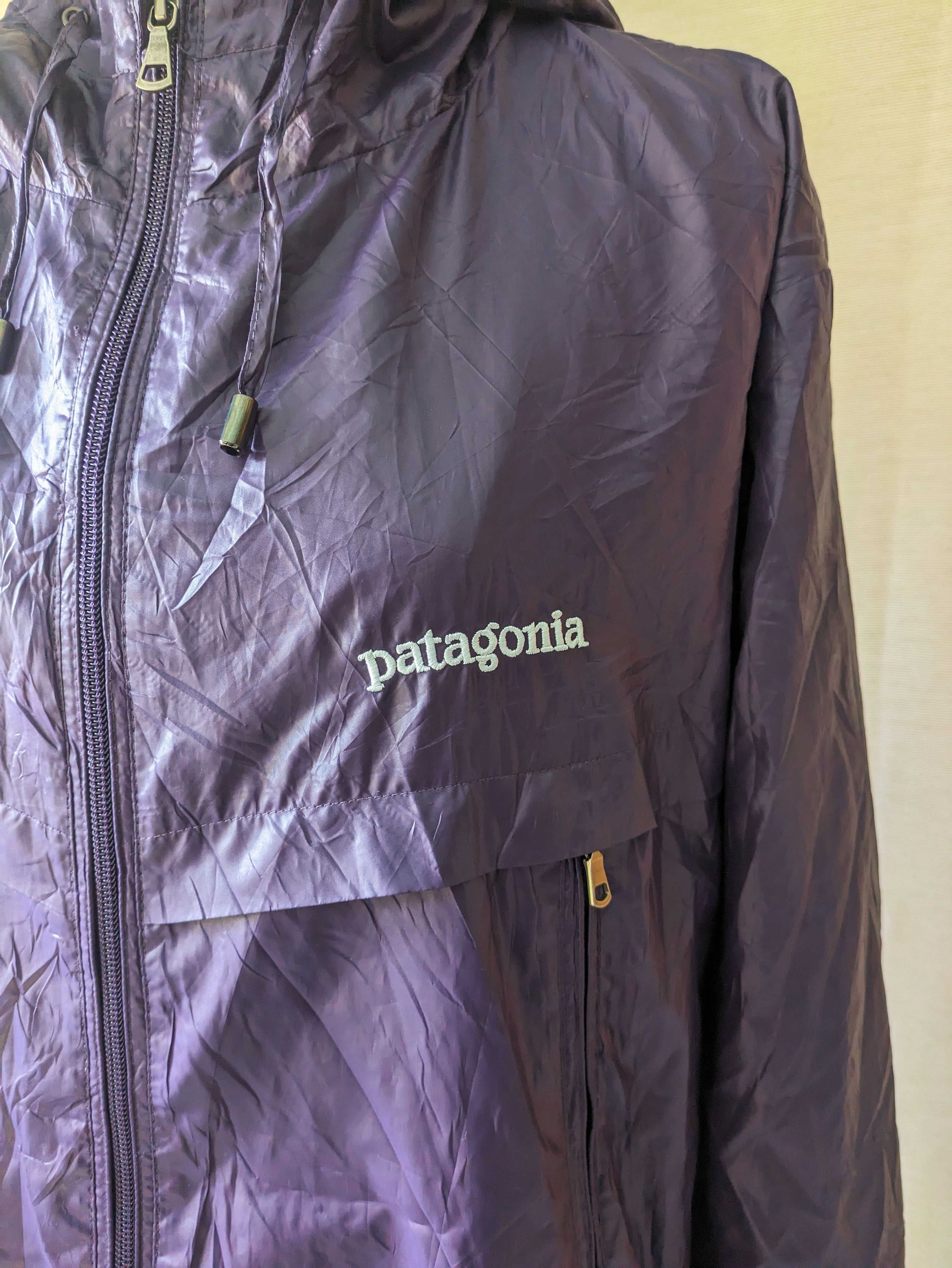 Patagonia Windbreaker Roxo L Unisexo Casaco Chuva Vento Caminhadas