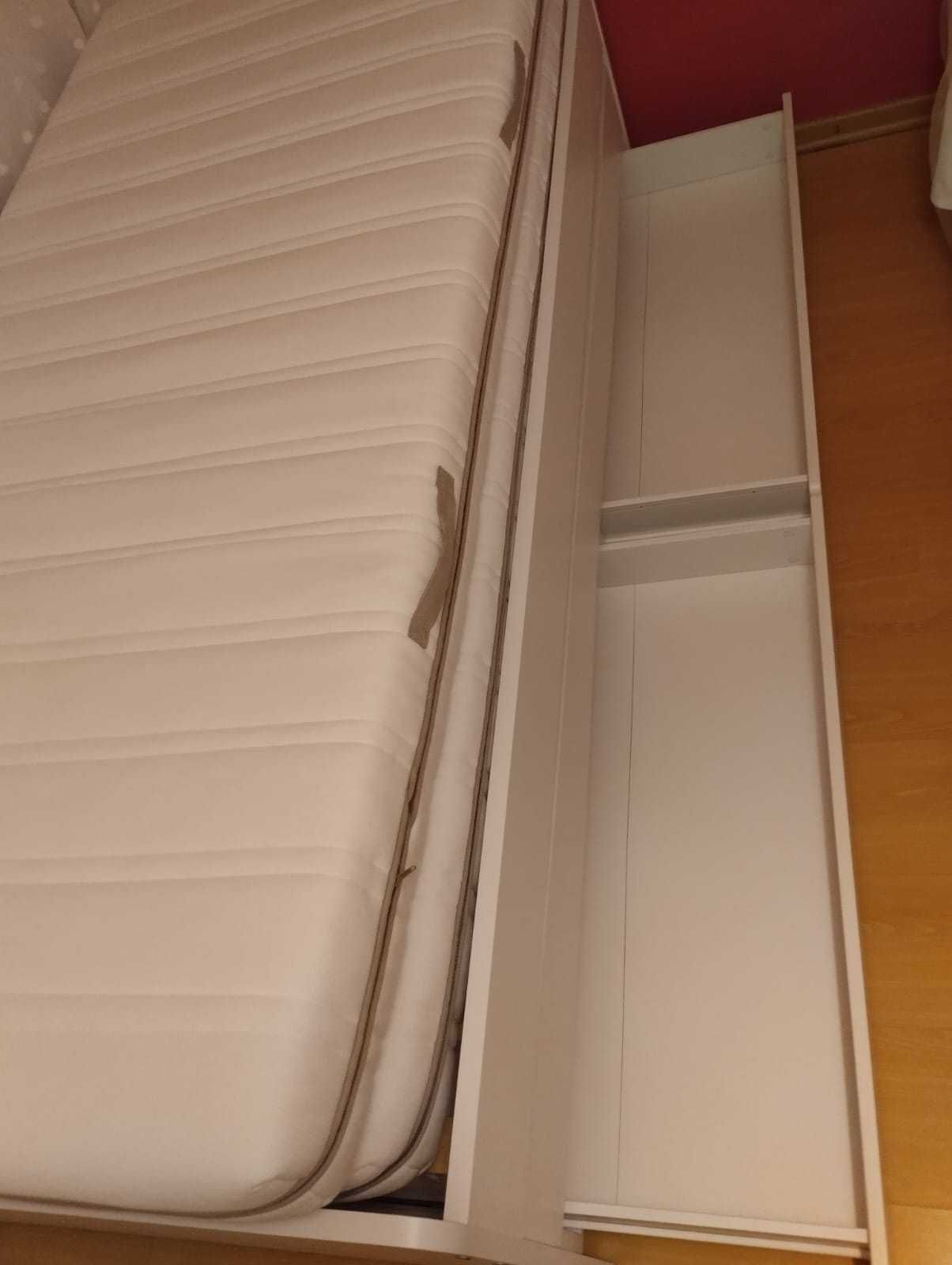 Cama Solteiro 90x200cm + Gaveta com Cama Solteiro 90x200cm e Arrumação