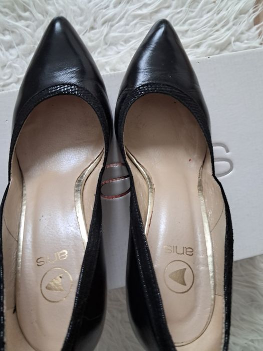 Czarne szpilki skóra naturalna