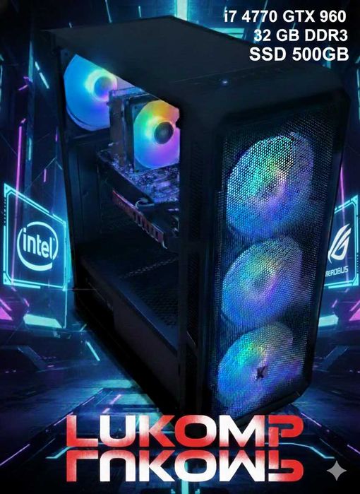 PC ARGB CYBERPUNK 2077 INTEL I7-4770\GTX 960\32GB\SSD 500GB\ 1TB\600W