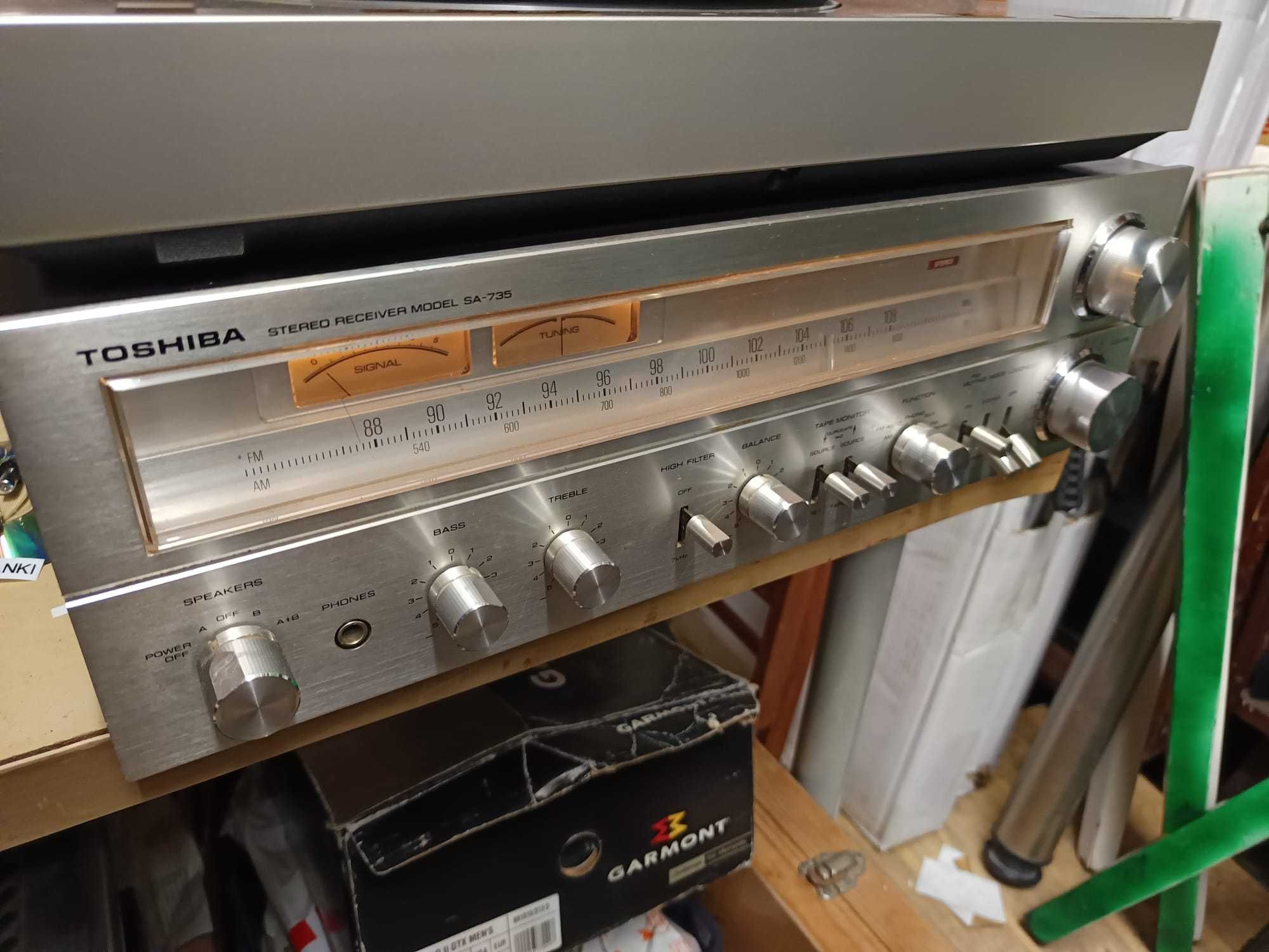 Amplituner Toshiba SA-735 gramofon demon quartz DP-21F