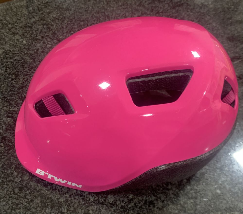 Capacete Menina Rosa btwin 53-56cm