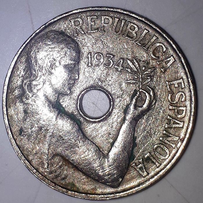 25 centimos 1934, монета Іспанія (Испания)