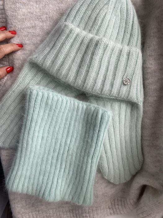 Набір шапка вушанка хомут ангора