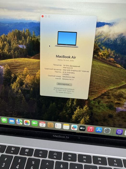 Apple Macbook Air 13’ 2019 8 256gb Space Gray Сірий ноутбук макбук