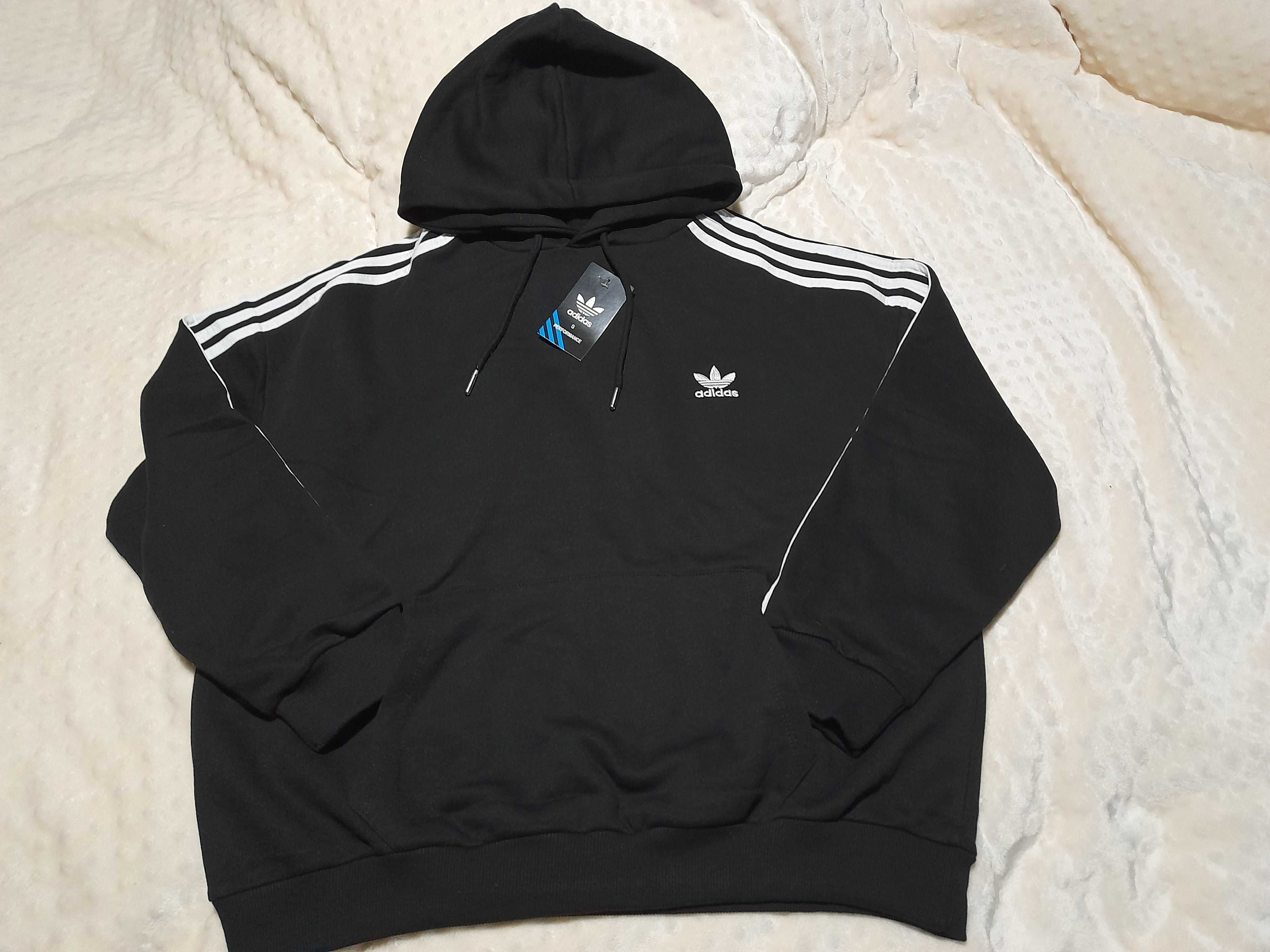 Adidas bluza rozmiar S oversize kolor czarny bawełna nowa meska