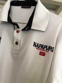 Koszulka polo biała z kołnierzykiem - Napapijri - L