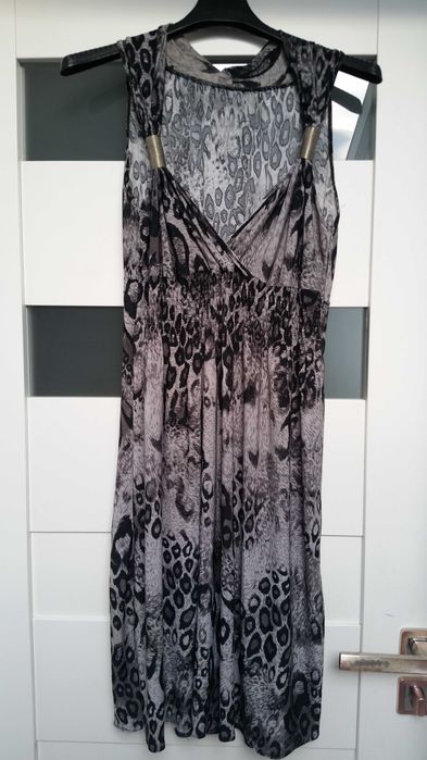 Zwiewna lekka sukienka panterka r.L 38/40