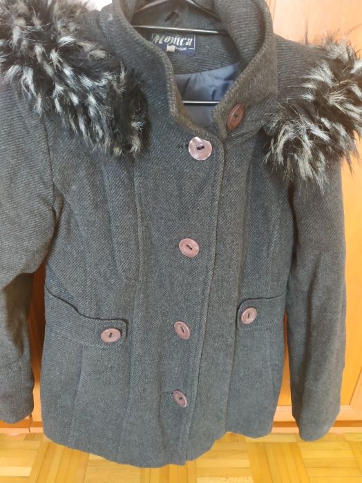 Szary płaszcz - damski